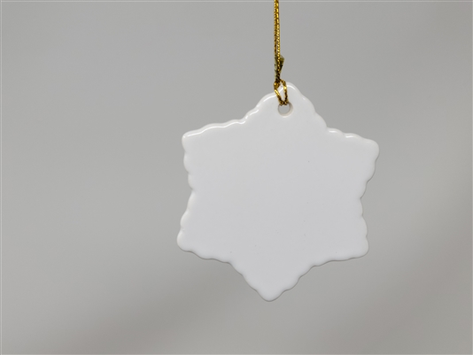 <b><span style="font-size: 20px;"> Snowflake Ceramic Ornament (Single)</span></b>