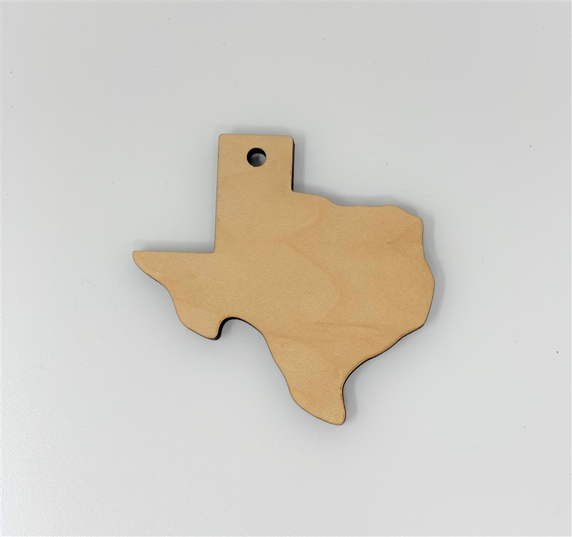 b><span style=font-size: 20px;> Texas Shaped Wood Ornament (Case of  120)</span></b>